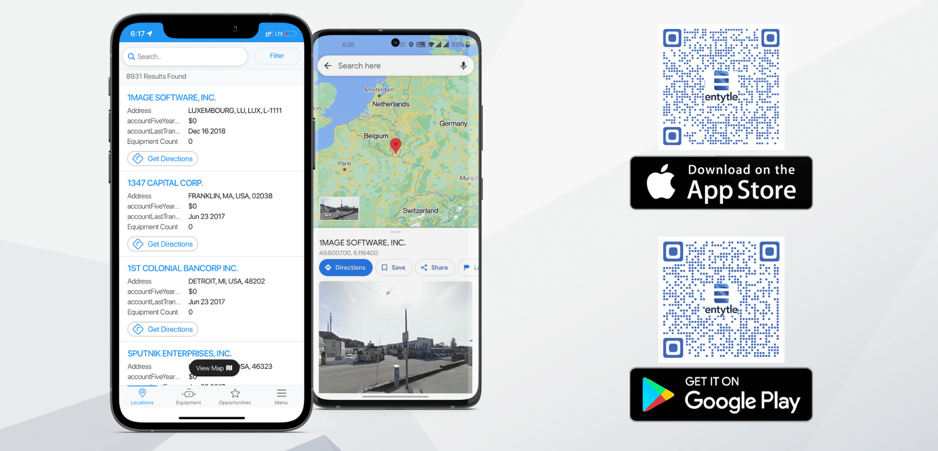 Map the route to your next Installed Base’s location: Google maps Integration to Entytle Mobile